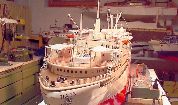 Schiffsmodell N/S Otto Hahn, Modellbau Alexander Geier, Bild 3 in der Werft